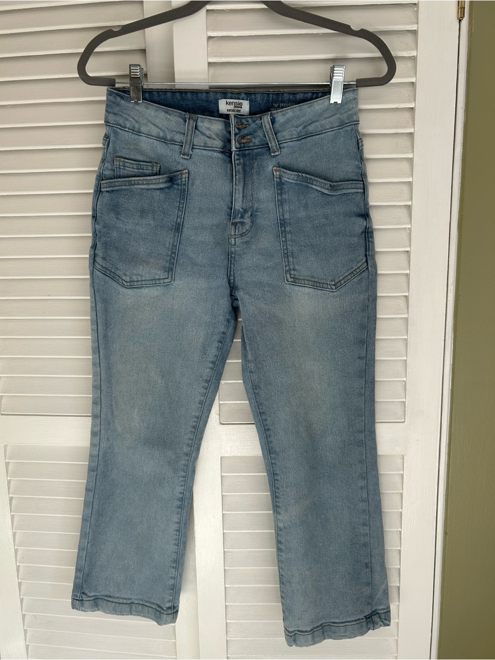 Kensie Light Blue Cropped Straight-Leg Women's Jeans